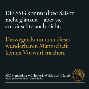 Mehr über den Artikel erfahren Wie sich die SSG Humboldt mal (ausnahmsweise) keinen Vorwurf machen musste